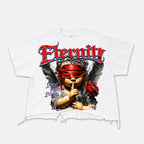 Eternity Angel Blindfold Graphic Ripped T-shirt