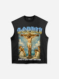 Sopula Portrait Of Jesus Artistic Graphic Tank Top