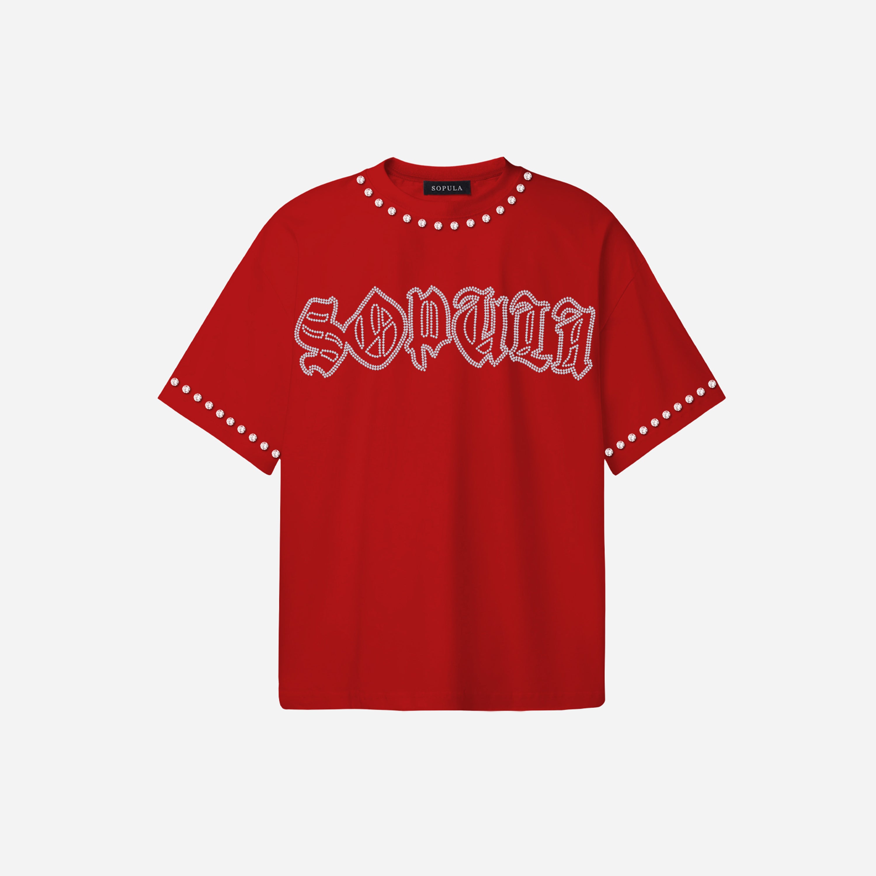 Sopula Shining Diamond Font Graphic Cotton T-shirt