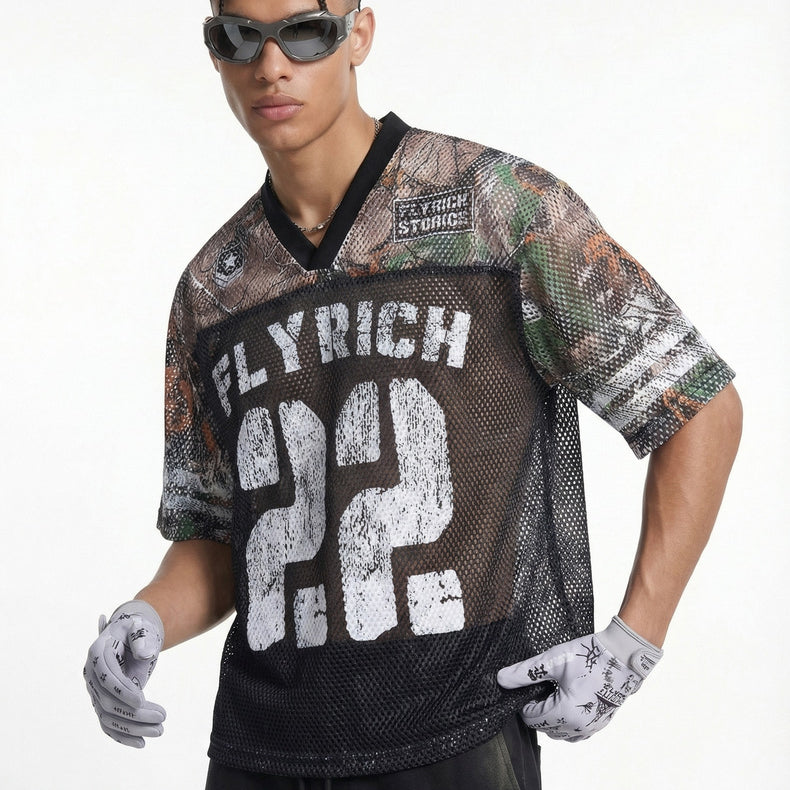 Vintage Fly Rich NO.22 Oversized Graphic Jersey Tees
