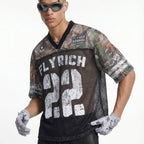 Vintage Fly Rich NO.22 Oversized Graphic Jersey Tees