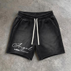 Streetwear Brand Fallen Angel Graphic Acid Washed Shorts
