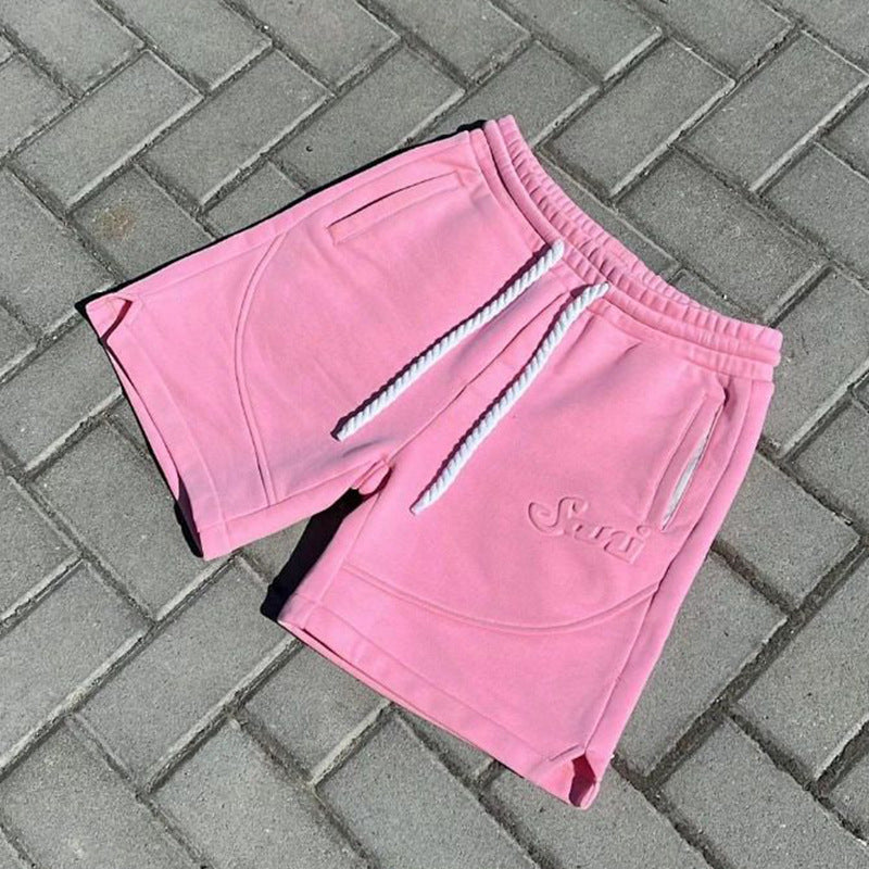 Unisex Y2k Harajuku Solid Letter Pink Sport Shorts