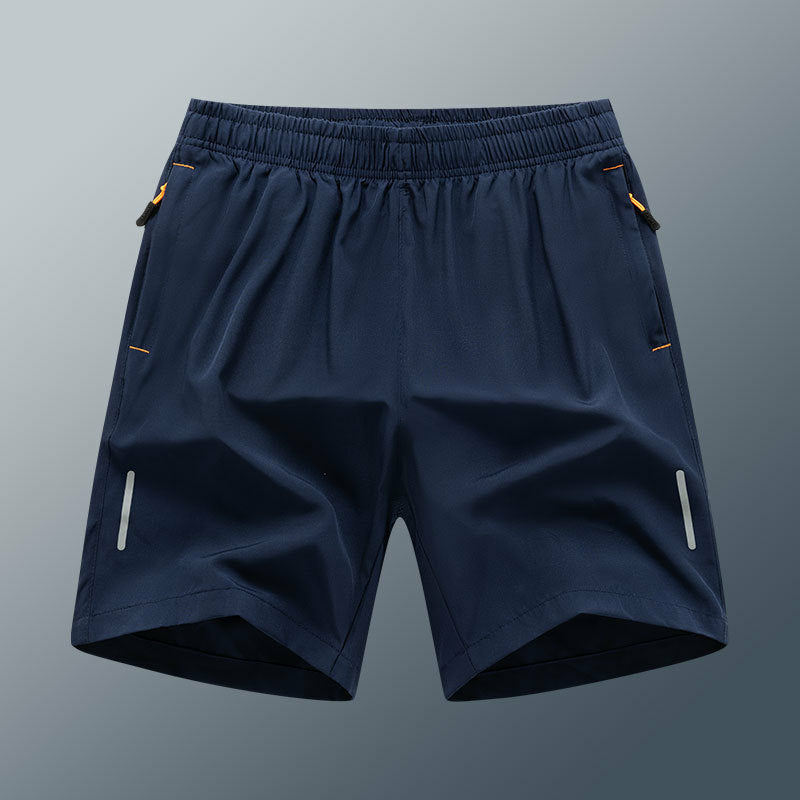 Summer Casual Reflective Striped Zippered Pocket Shorts