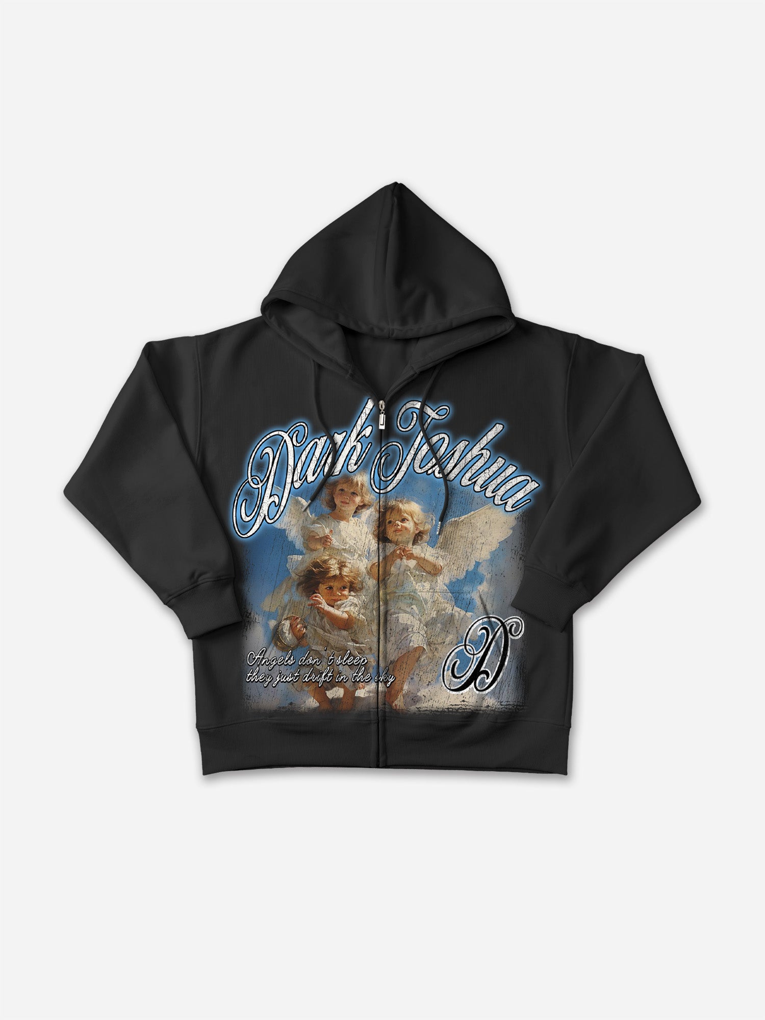 Dark Joshua Angel Graphic Zip-up Hoodie