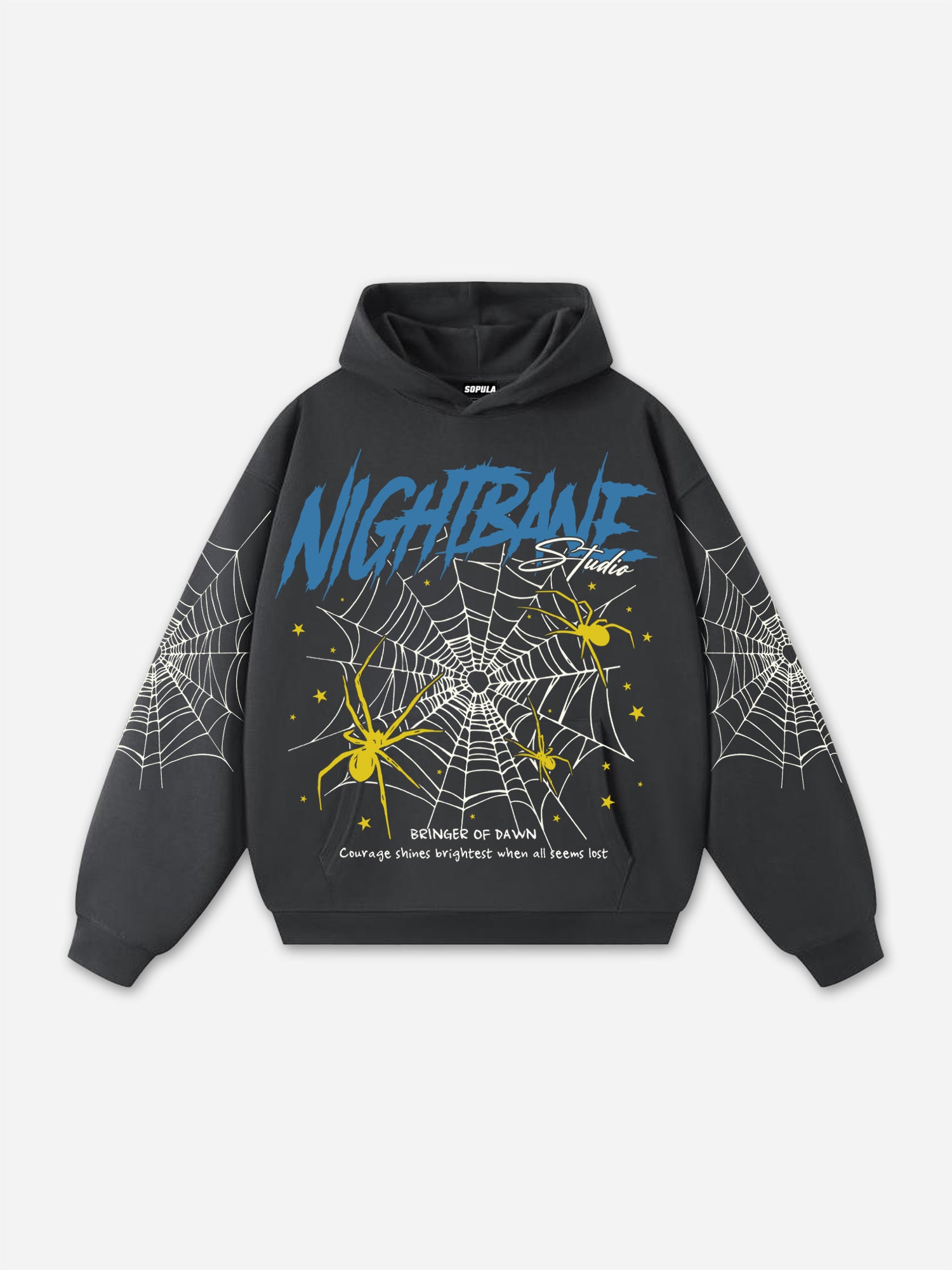 The Dark Night Bane Spider Web Graphics Pocket Hoodie