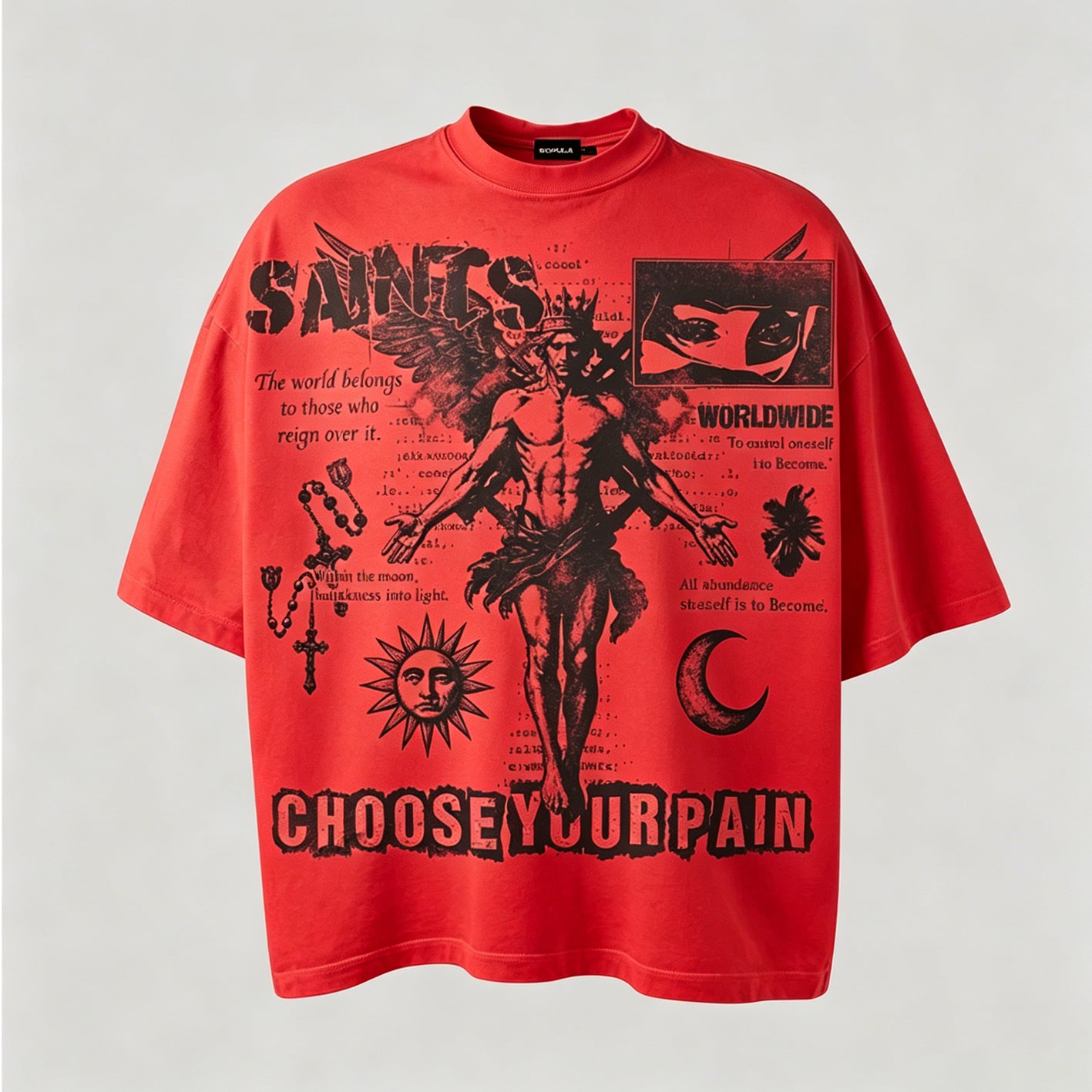 Saints And Wings Choose Your Pain Printed Graphic T-shirt