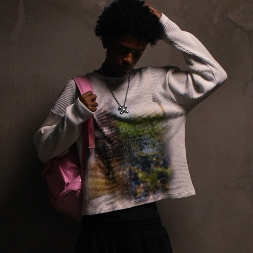 Cherish Thermal Loose Waffle Long Sleeve T-shirt