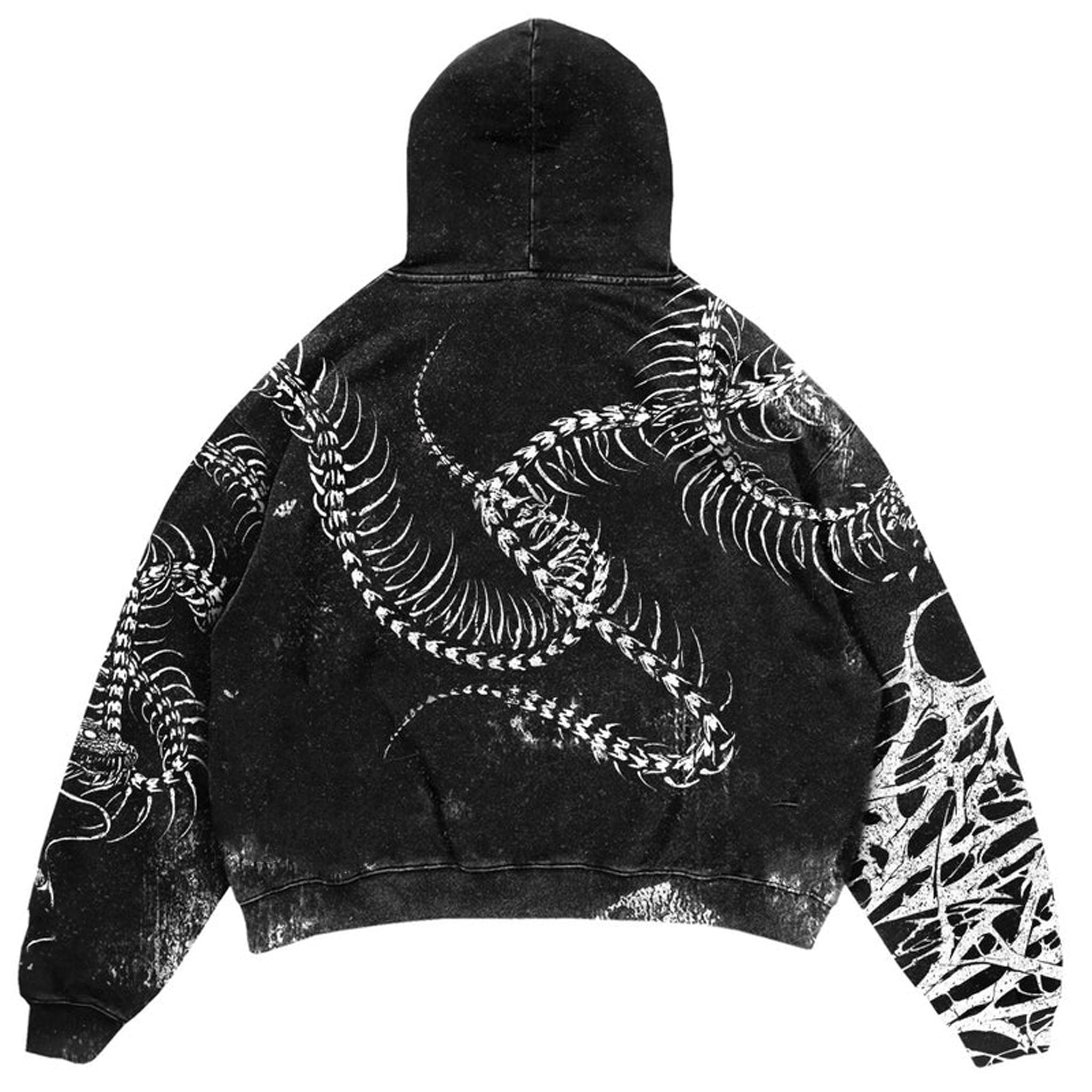 Black Spine Oversized Hoodie