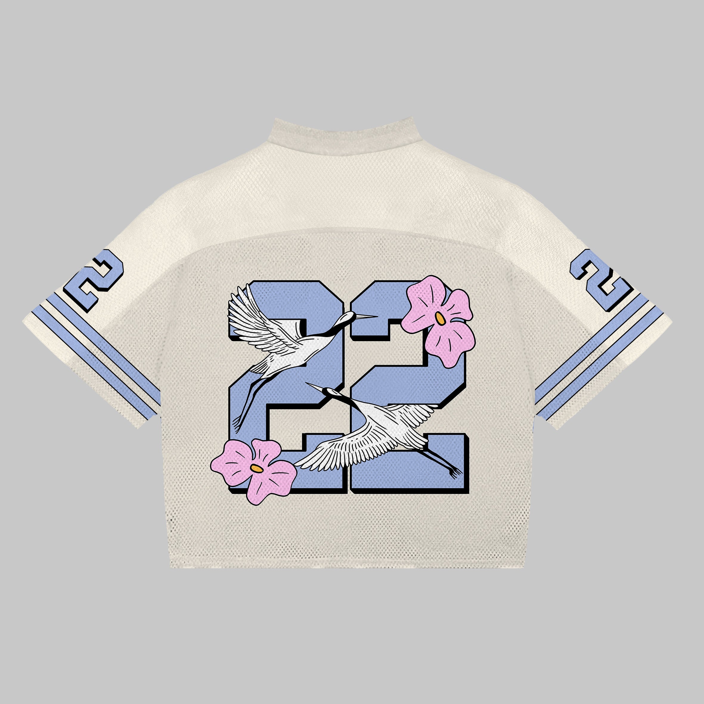 Vintage  No.22 In Floral Graphics Blokecore Blokette Jerseyfit V-neck T-shirt