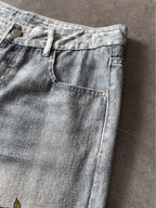 Retro Japanese Floral Tigerbloom Loose Jeans