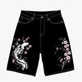 Retro Japanese Floral Tigerbloom Koibloom Shorts