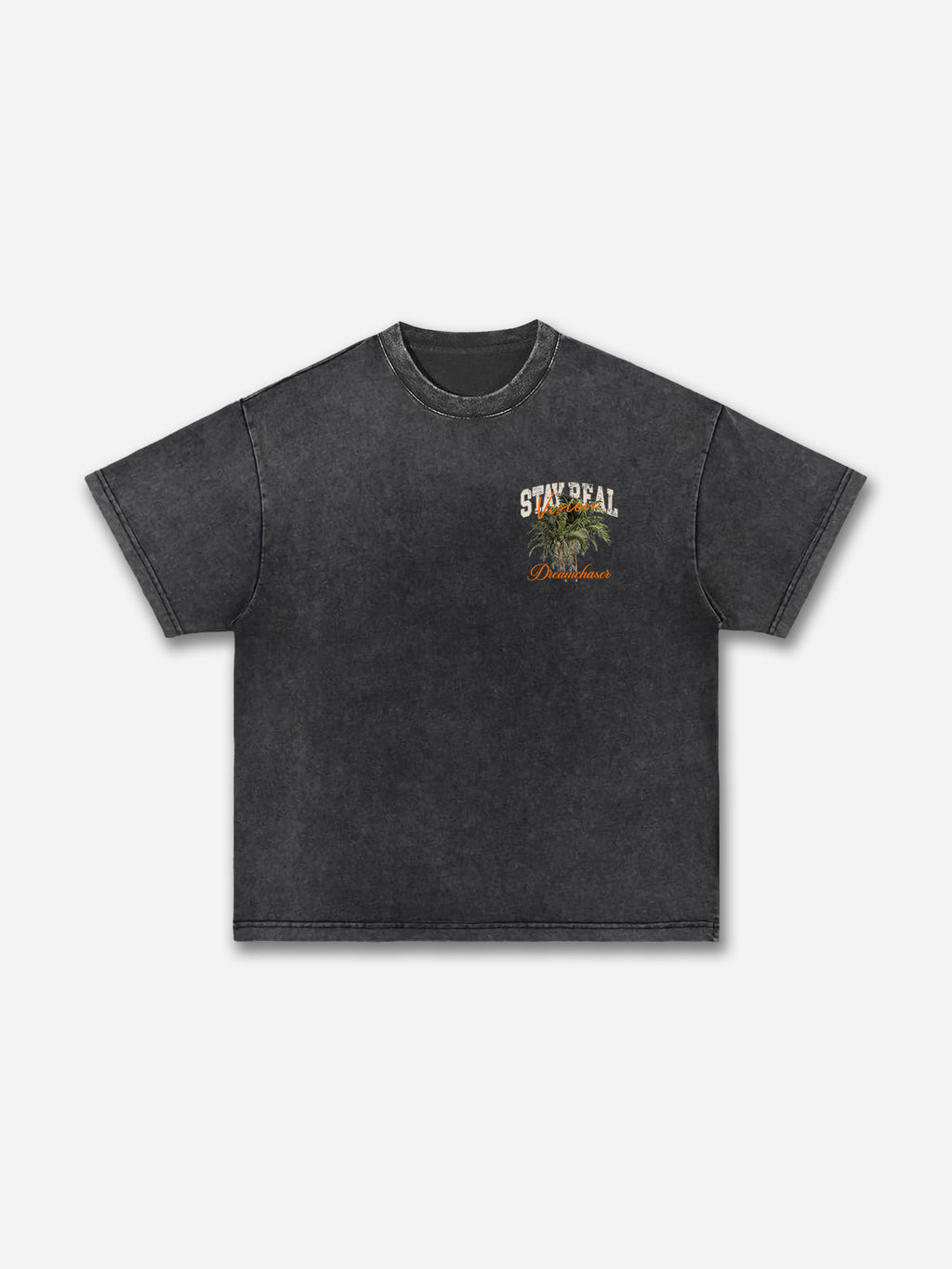 Stay Real Coconut Vacation Vintage Graphic Washed T-shirt