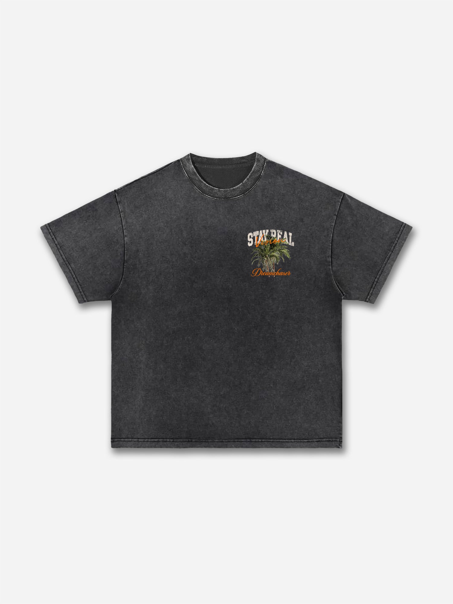 Stay Real Coconut Vacation Vintage Graphic Washed T-shirt