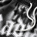 Classic Panda Black White Radiance Cross Graphic Mesh Athletic Shorts