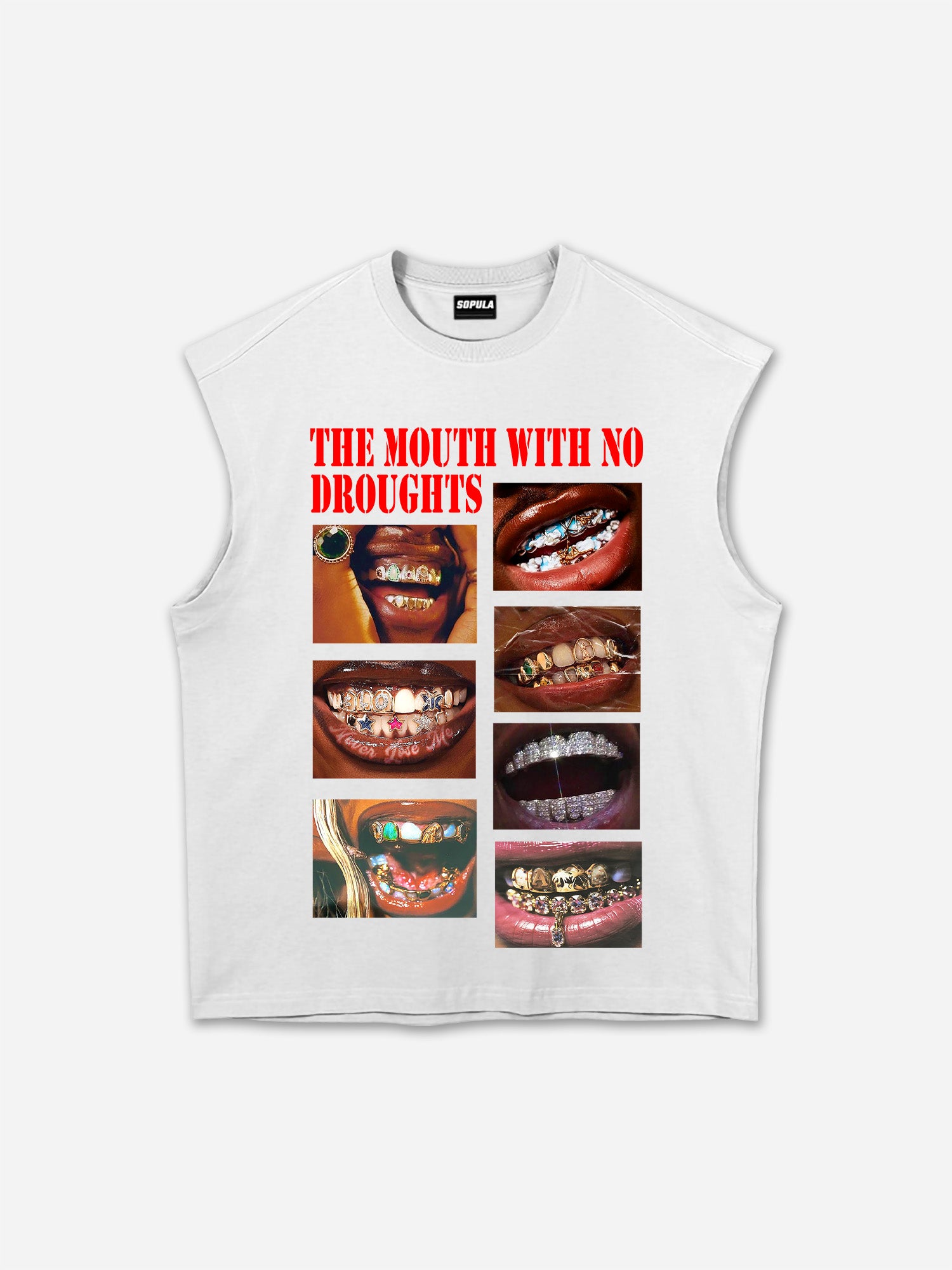 Stylish The Mouth With No Droughts Cotton Tank Top