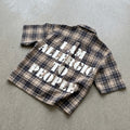 I Am Allergic To People Slogan Graphic Plaid Jacket Shirt
