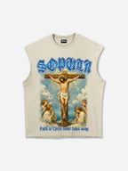 Sopula Portrait Of Jesus Artistic Graphic Tank Top