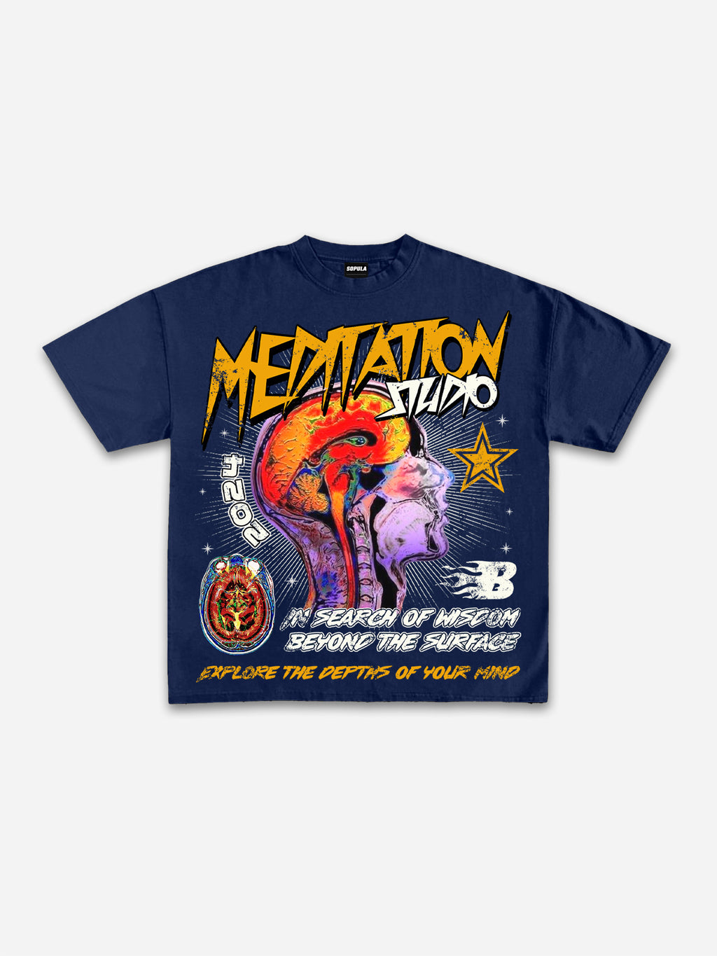 Meditation Following The Heart Retro Making Old Graphics Cotton T-shirt