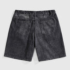 Retro Saint Mary Print Denim Shorts
