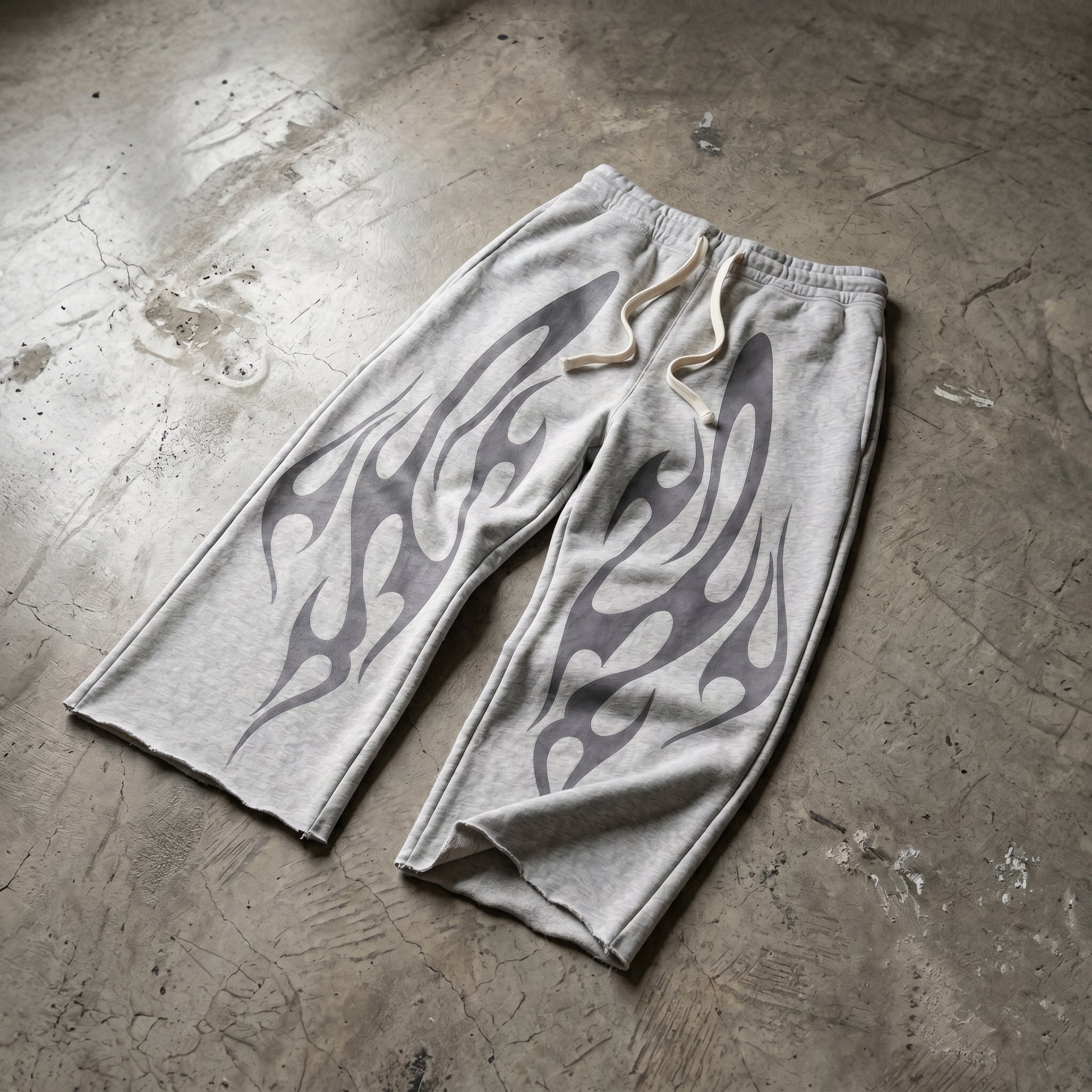 Vintage Flame Graphic Terry Wool Capri Sweatpants