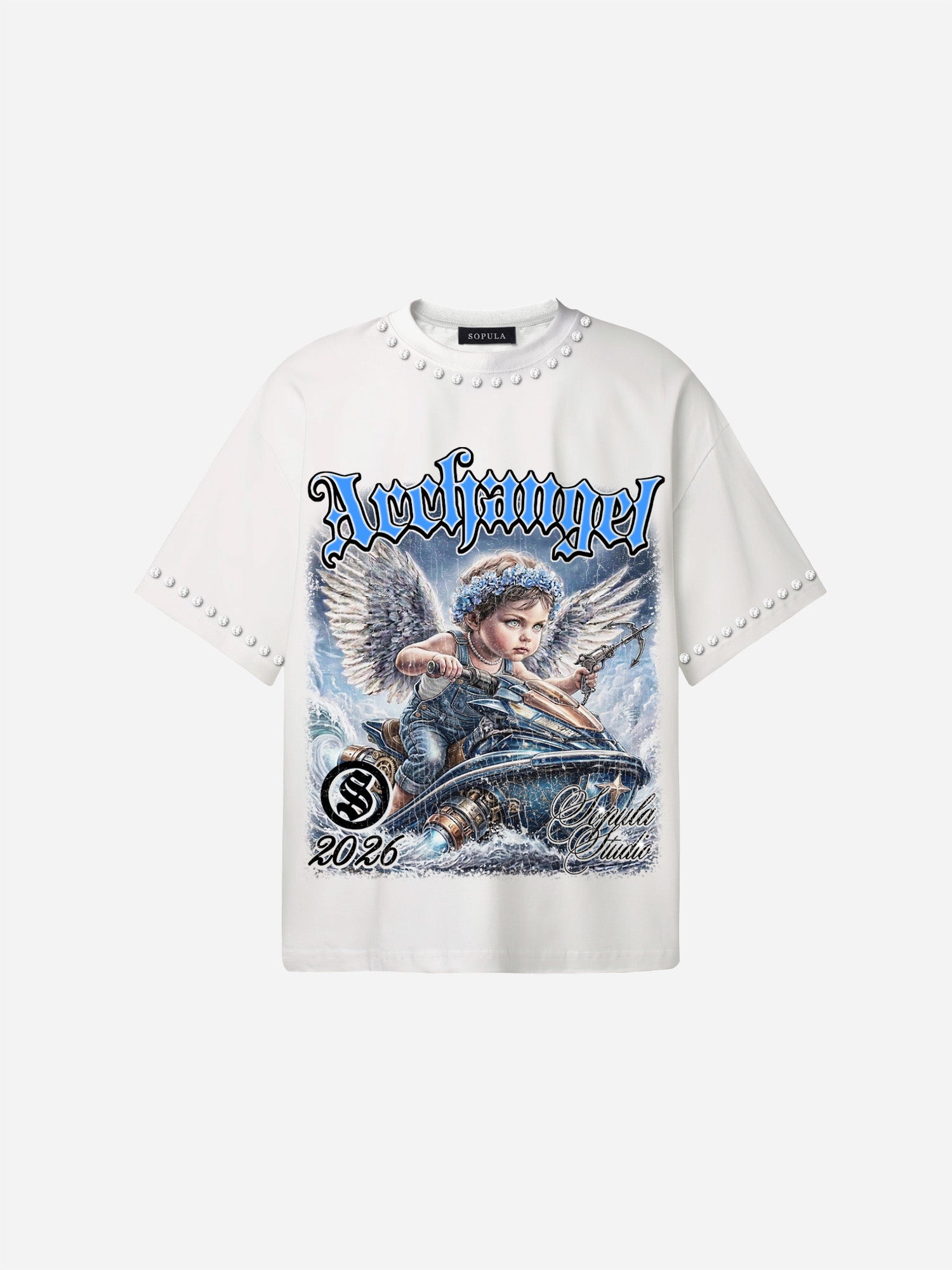 Archangel Battle Graphic Cotton T-shirt