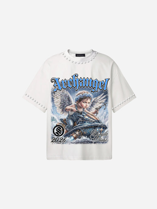 Archangel Battle Graphic Cotton T-shirt