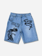 Jesus And The Cross Denim Shorts
