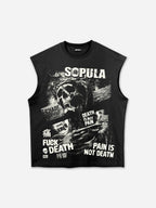 Skeleton On The Cross Vintage Y2k Graphic Tank Top