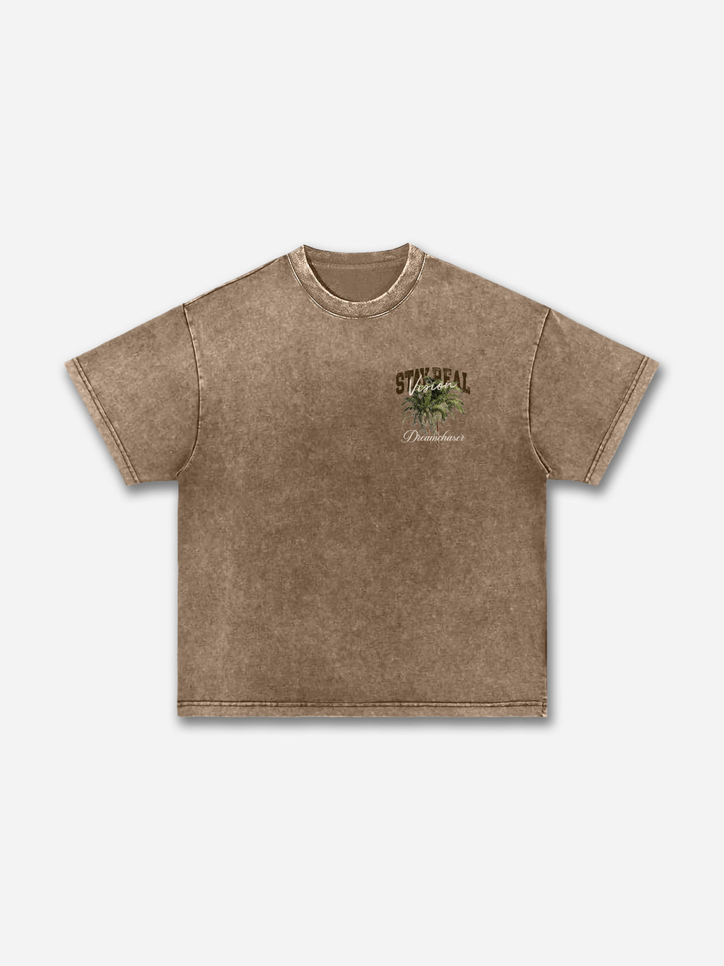 Stay Real Coconut Vacation Vintage Graphic Washed T-shirt