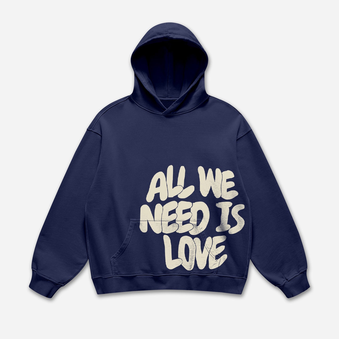 Vintage All We Need Is Love Print Hoodie