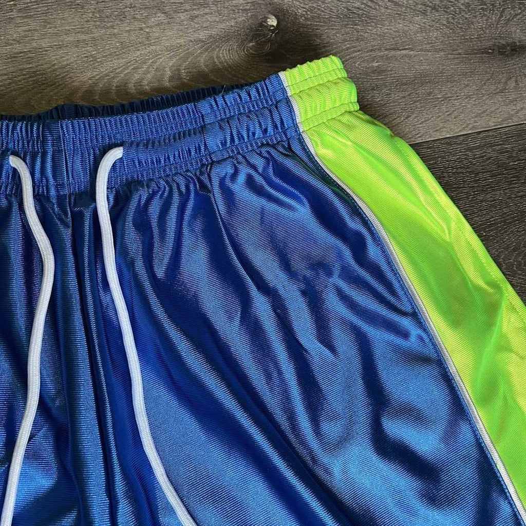 Men's Stylish And Unique Color-blocked Drawstring Casual 1/2 Shorts