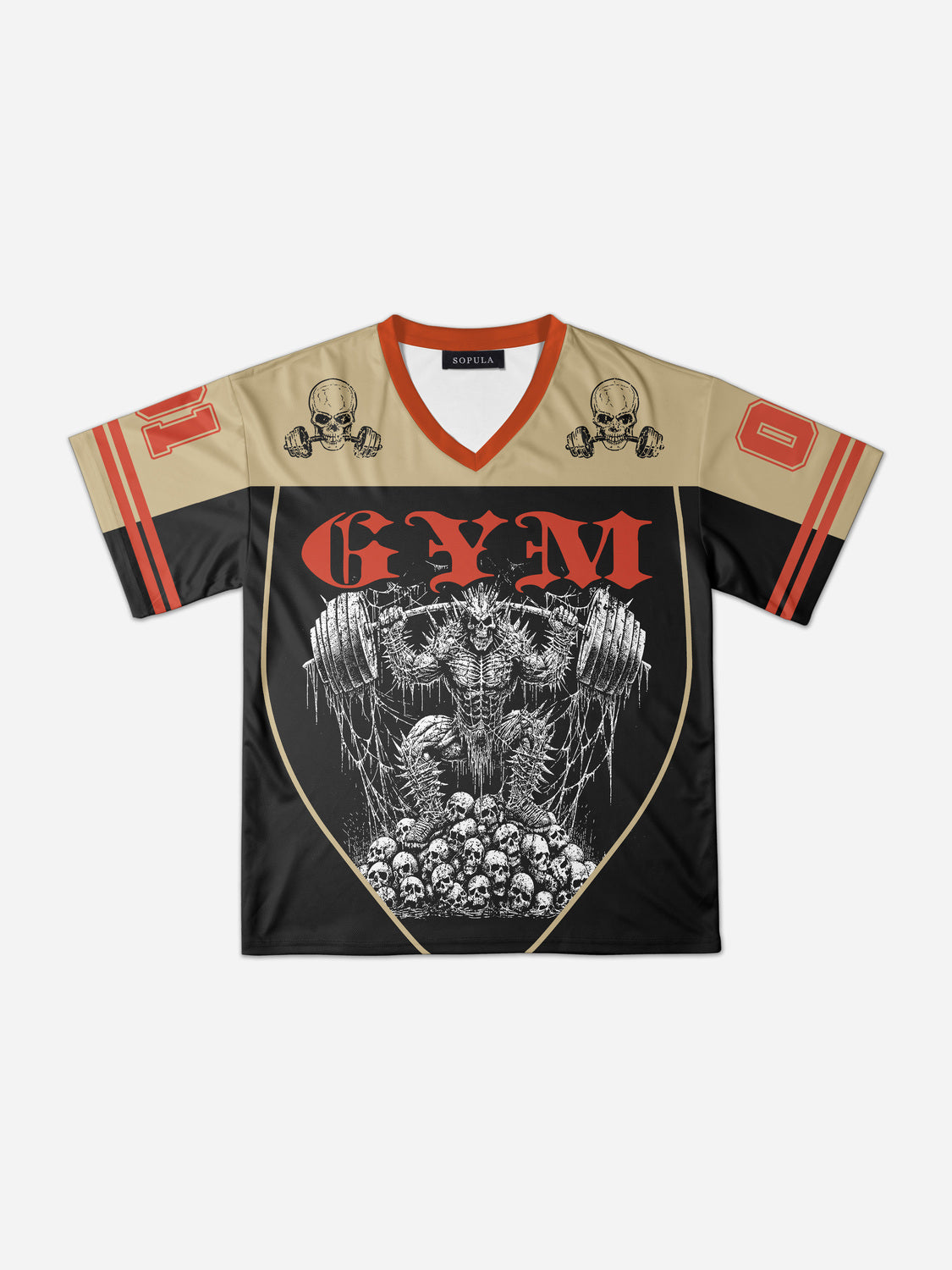 Gym Power Skull Mesh Jersey