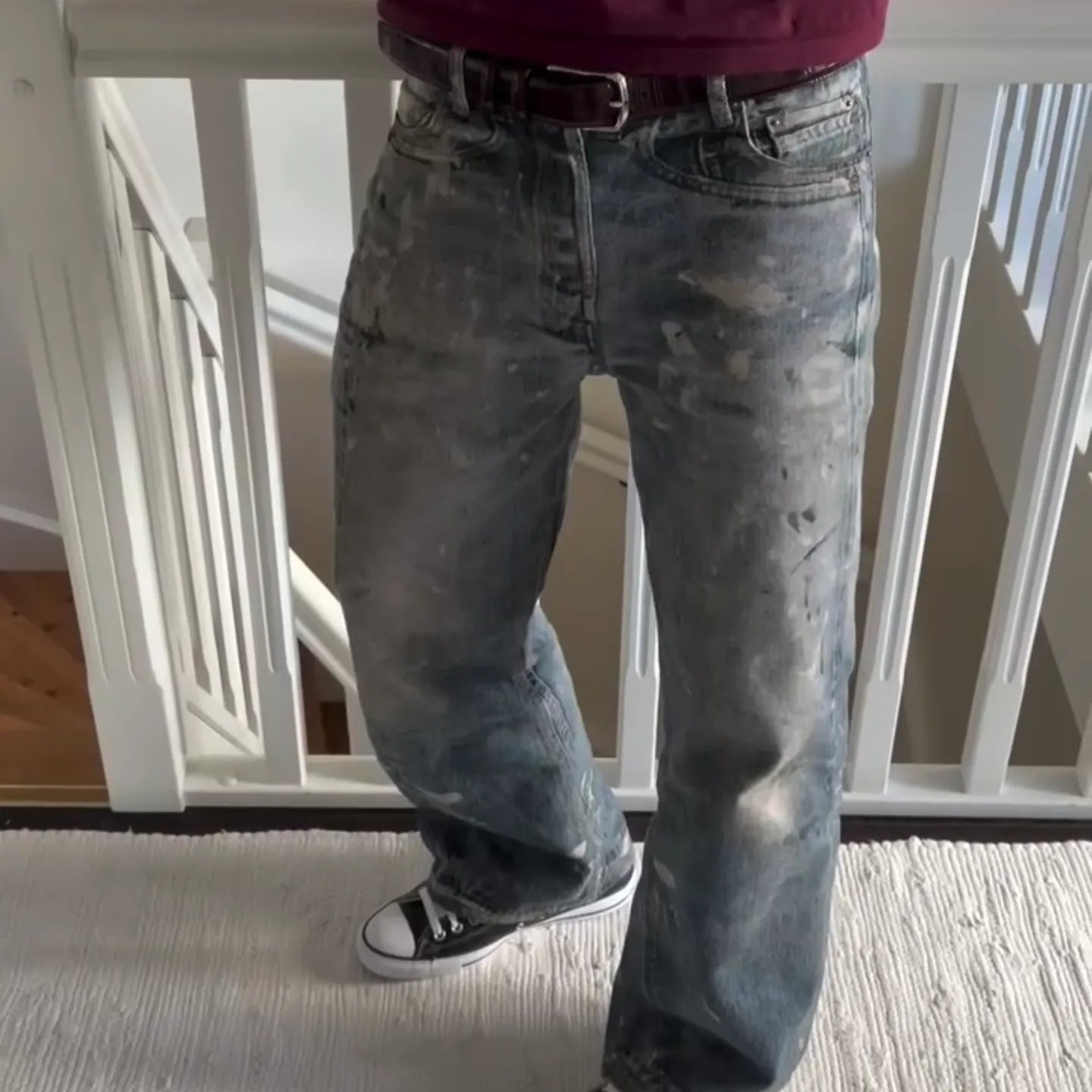Streetwear Printed Bootcut Denim Baggy Jeans