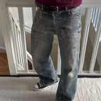 Streetwear Printed Bootcut Denim Baggy Jeans