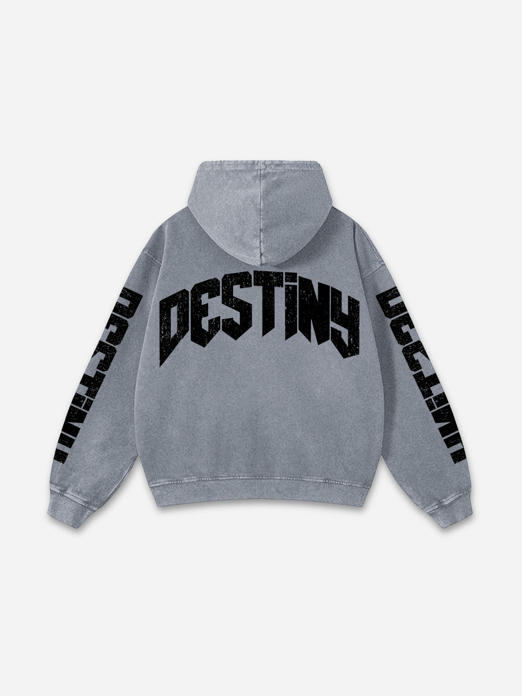 Vintage Destiny Mummy Graphic Distressed Acid Wash Hoodie
