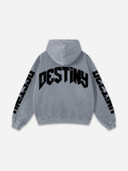 Vintage Destiny Mummy Graphic Distressed Acid Wash Hoodie