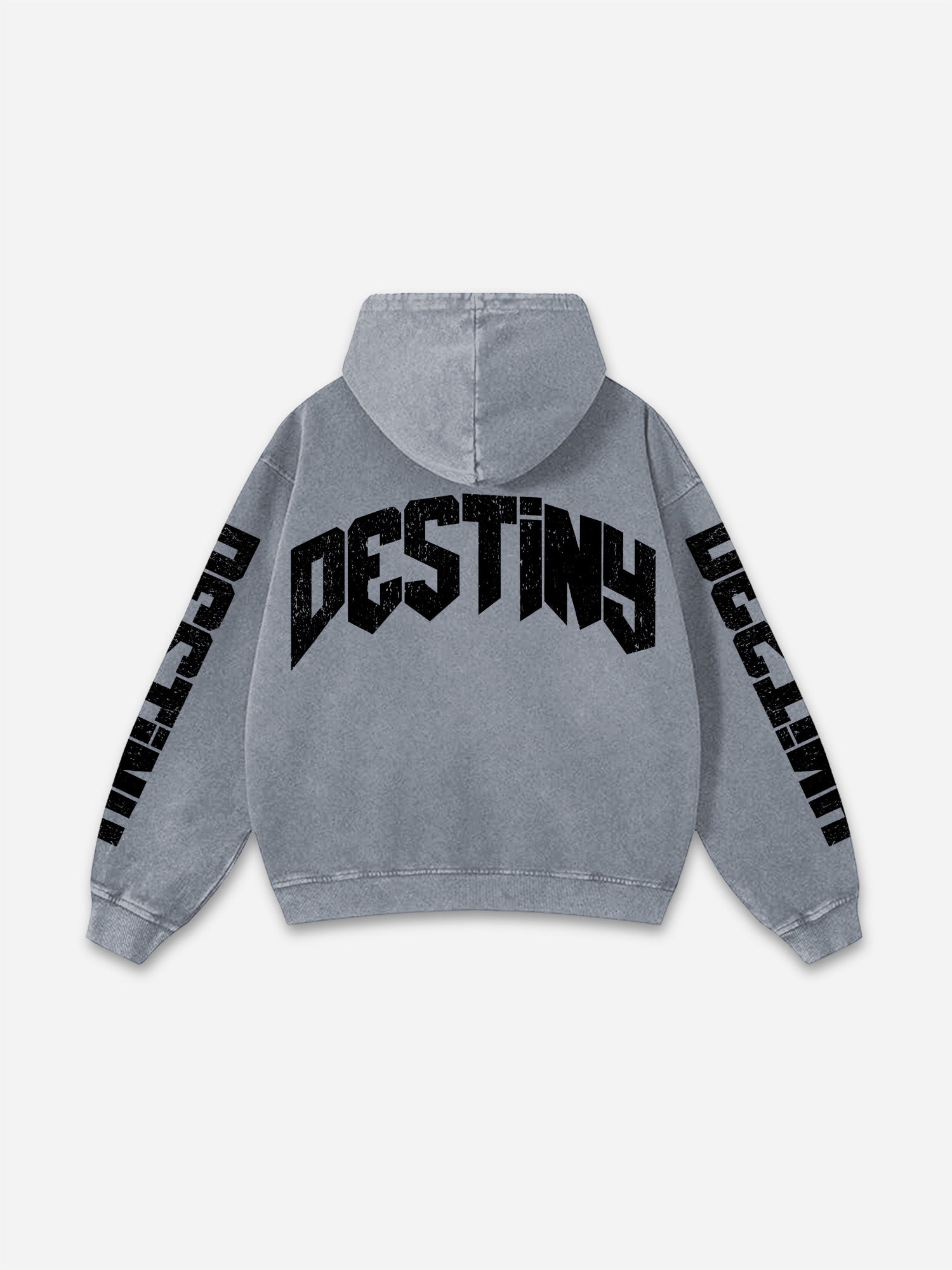 Vintage Destiny Mummy Graphic Distressed Acid Wash Hoodie