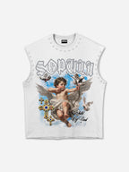 Sopula Retro Angel Cross Graphic Rhinestone Tank Top