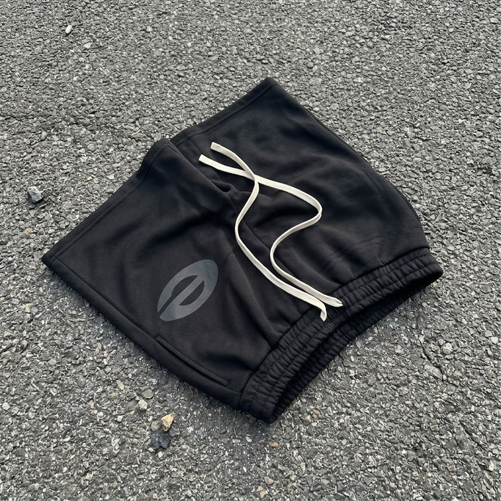 Street Minimalist Logo Drawstring Sport Shorts
