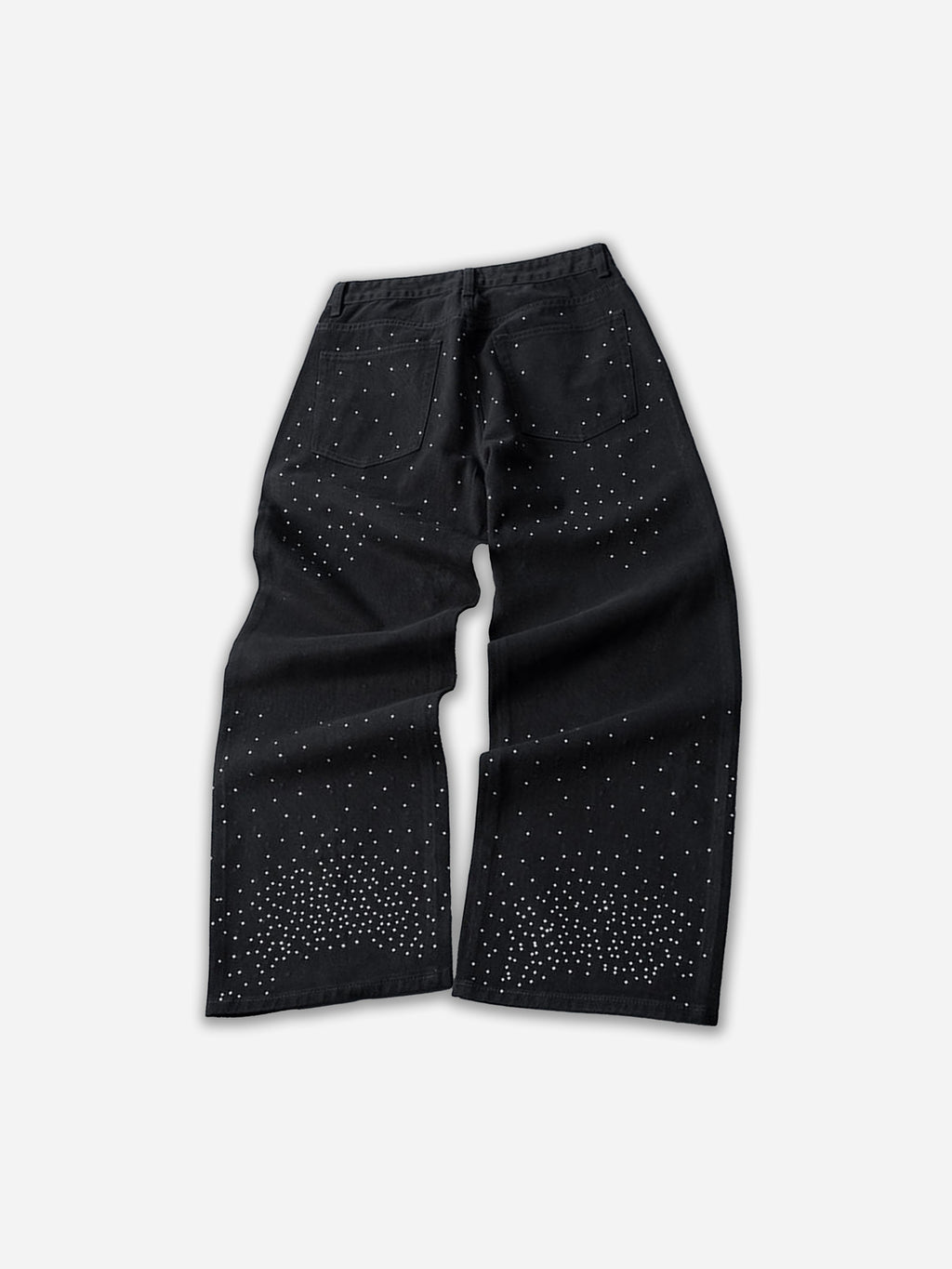 Cross Rhinestones Fit Denim Baggy Jeans