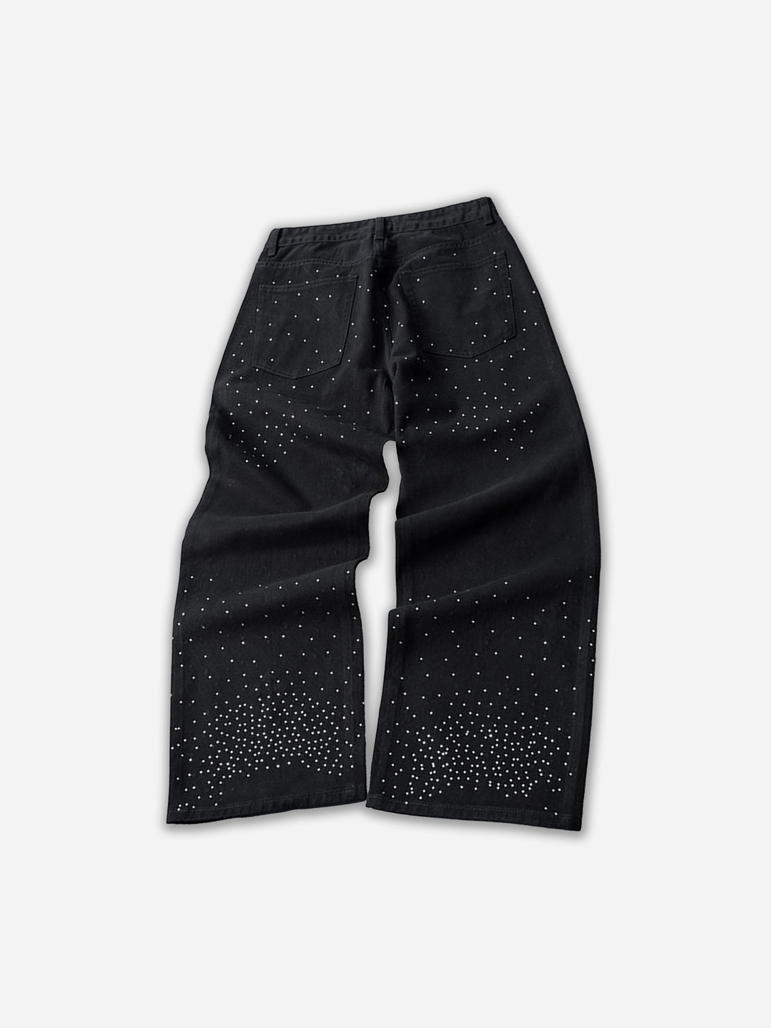 Cross Rhinestones Fit Denim Baggy Jeans
