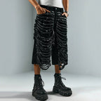 Men's Y2k Hip Hop Style Ripped Denim Shorts