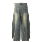 Casual Patchwork Loose-fitting Leg Baggy Jeans