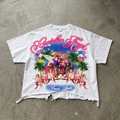 Guardian Angel Slays Demons Graphic Crop Ripped T-shirt