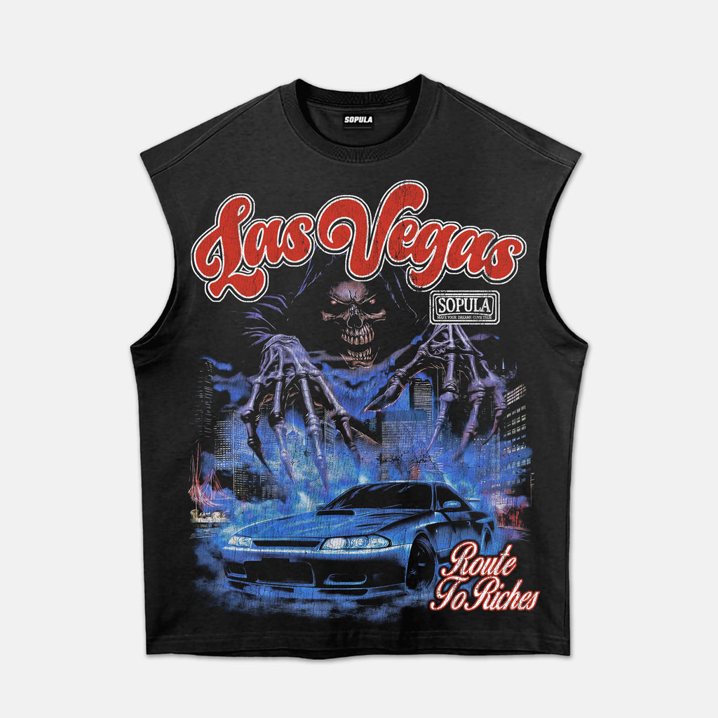 Las Vegas Route To Riches Horror Racing Graphic Tank Top