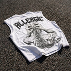 I Am Allergic To People Tearing Abstract Graphic Tank Top