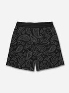 Ambition Skull Hand Cashew Flower Graphic Mesh Shorts