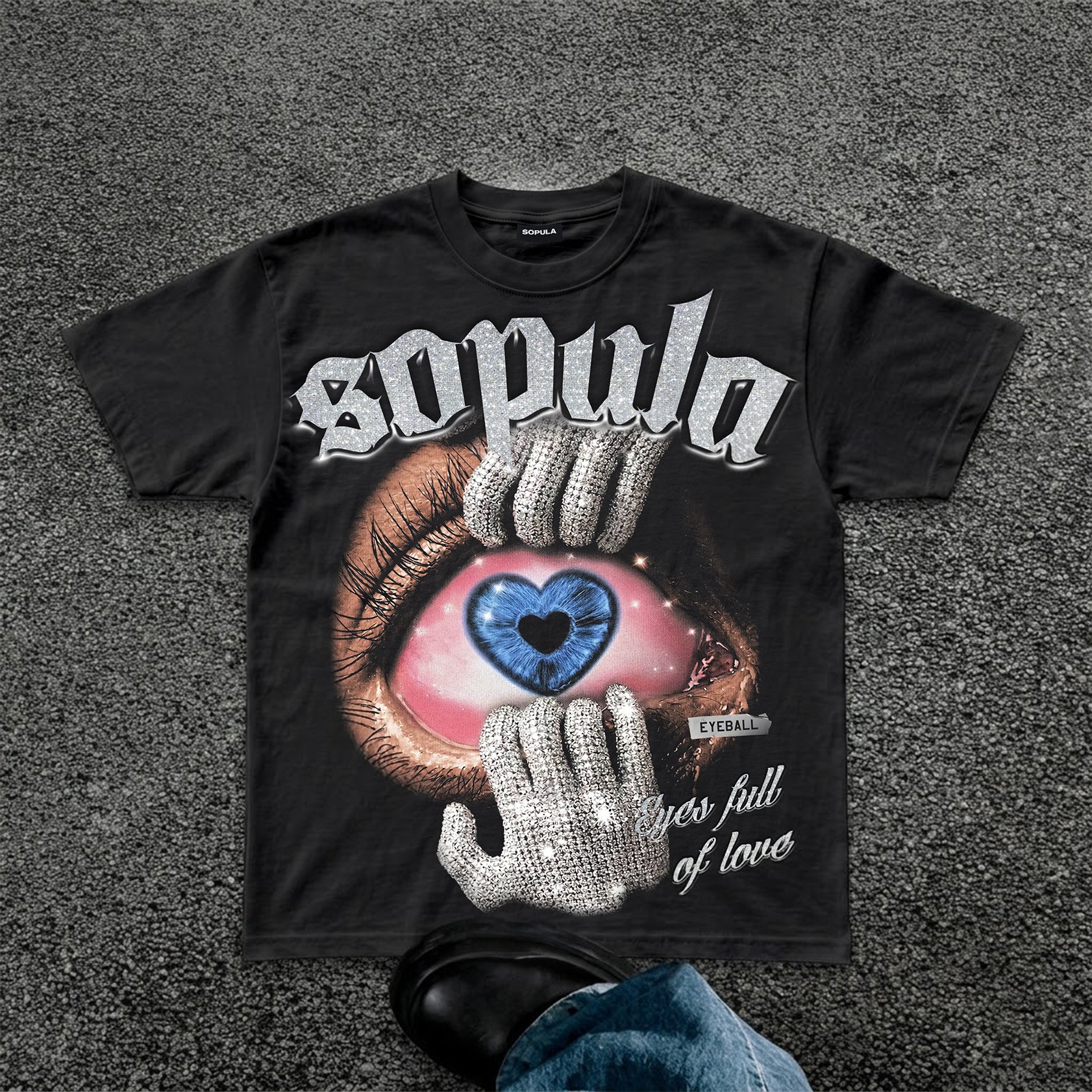 Hip Hop Love In My Eyes Graphic Oversized T-shirt