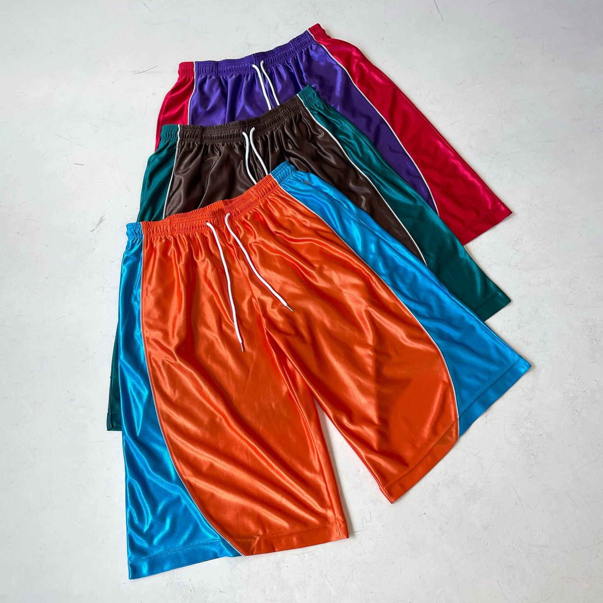 Men's Stylish And Unique Color-blocked Drawstring Casual 1/2 Shorts